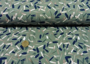 Leandra salbeigrün Jersey mit grafischem Strichmuster aus Biobaumwolle