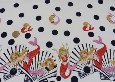 Little Sirena fabric with border on both sides fabric for kids