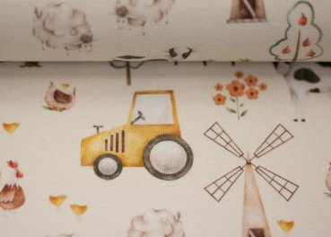 Lüneburg fabric for children by Swafing farm animals