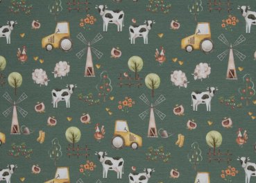 Lüneburg fabric for children by Swafing farm animals