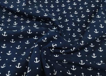 Mika maritimer Jersey mit Anker und Punkten dunkelblau