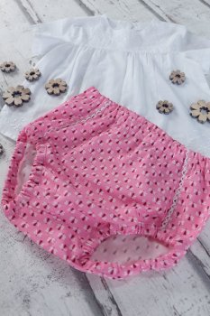 Mini Hearts Baumwolle Webware Popeline in pink mit kleinen Herzchen, Hilco Kinderstoff, Anwwendungsbeispiel