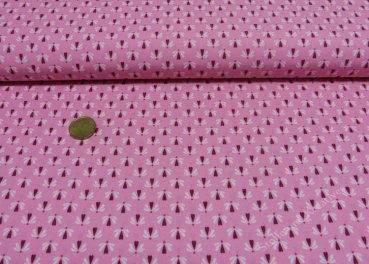 Mini Hearts Baumwolle Webware Popeline in pink mit kleinen Herzchen, Hilco Kinderstoff