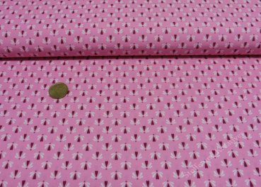 Mini Hearts cotton woven fabric pink by Hilco