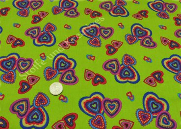 More Hearts green poplin cotton