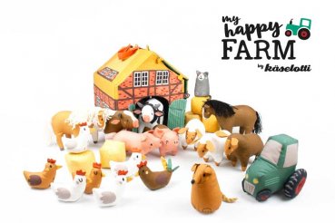 My Happy Farm Panel Bauernhof-Spielset von Käselotti und Swafing aus Baumwolle Webware, Kinderstoff