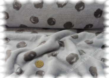 Mystic dots grey Kuschelnicky kinderstoffe stoffe und kreatives welt der Kinderstoffe Wellnessfleece