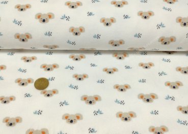 Nighty Koala Nicky ecru beige fabric for kids by Hilco