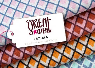 Hamburger Liebe Orient Oxident Design Fatima Bio-Jacquard-Strick in rost rosa von Albstoffe