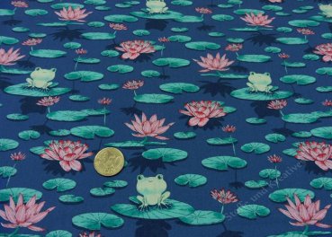 Paikea Frog organic cotton fabric for children by Hilco