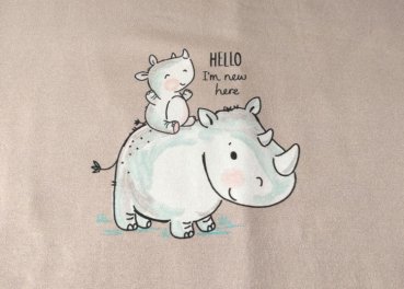 Panel Baby rhino sand fabric for babies