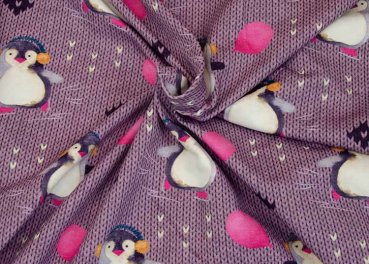 Pingu Ice fabric for children by Hilco french terry penuin