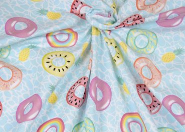 Pool Party cotton woven fabric aqua by Hilco