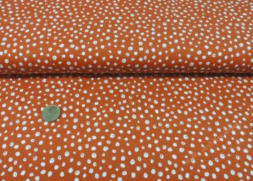 Safari Dot Bio-Jersey in terracotta mit Punkten, Hilco organic cotton Stoff für Kinder und Erwachsene