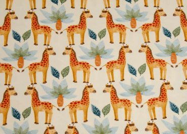 Safari Giraffe ecru Baumwoll-Jersey mit Giraffen, ein Kinderstoff von Hilco