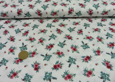 Sarah white cotton poplin small flowers