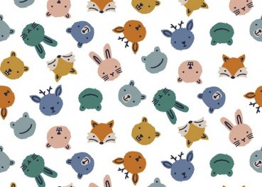 Animals Soft Sweat white Sweatshirt fabric for kids organic cotton