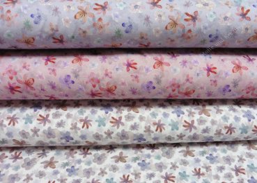 Bea organic cotton jersey with watercolour flowers