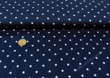 Stars dunkelblau kleingemusterte Baumwolle Webware Popeline mit Sternen