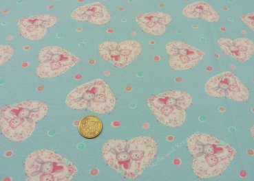 Sweet Heart aqua blue Hilco Kinderstoff Jersey