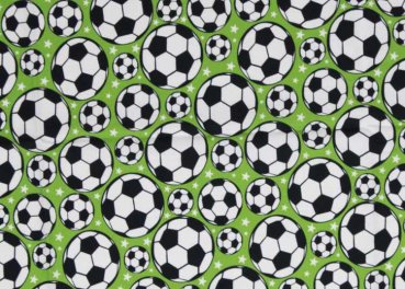 Tim soccer green white cotton woven fabric by Swafing for kids