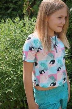 Tropical Ostrich Hilco Kinderstoff Designbeispiel