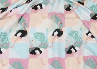 Tropical Ostrich Viscose Jersey by Hilco