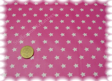 Stars pink water resistant poplin fuchsia