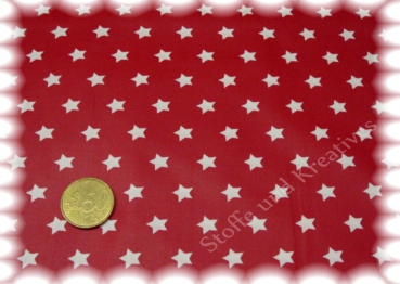 Stars water resistant poplin red 50 cm