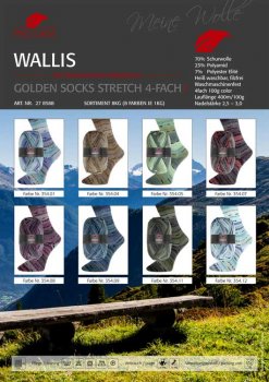Wallis Stretch Sockenwolle von Golden Socks, Pro Lana,  Strumpfwolle, 8 Farbstellungen, Farbverlaufsgarn