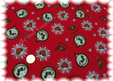 Weihnachtsschmuck Christmas fabric red 50 cm