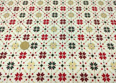 Weihnachtssterne christmas fabric, ecru, cotton print