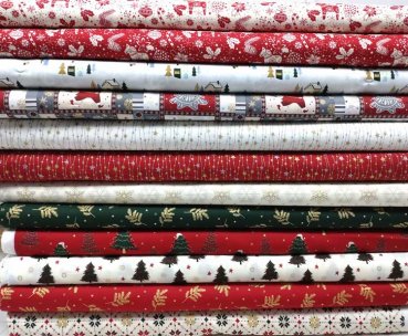 Christmas fabrics different designs cotton print