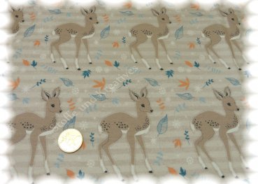 Winter Bambi light brown Sweat fabric fawn Hilco