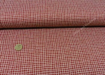 'Wood Plaid dunkles terrakotta Hilco Sweatshirtstoff mit Karos Kinderstoff Meterware