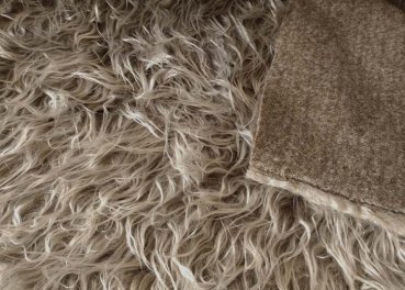Preview: Zottelstoff Fell braun meliert Plüsch Kunstfell Bart basteln Weihnachten Karneval   Stoffrest 20 cm reduziert Preview: Zottelstoff braun meliert, Kunstfell Teddystoff zum Basteln und Nähen