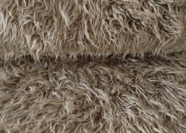 Preview: Zottelstoff Fell braun meliert Plüsch Kunstfell Bart basteln Weihnachten Karneval   Stoffrest 20 cm reduziert Preview: Zottelstoff braun meliert, Kunstfell zum Basteln und Nähen