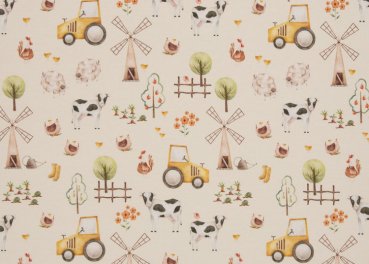 Lüneburg fabric for children by Swafing farm animals