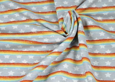 Stripes Hilco grey melange fabric for kids with stripes