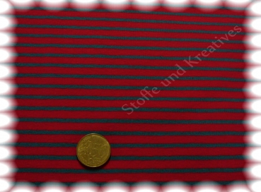 Campan knit fabric stripes Hilco red, petrol