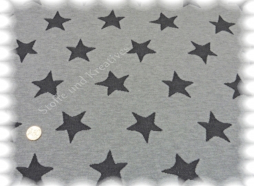 Jacquard Sterne knitfabric width 195 cm grey