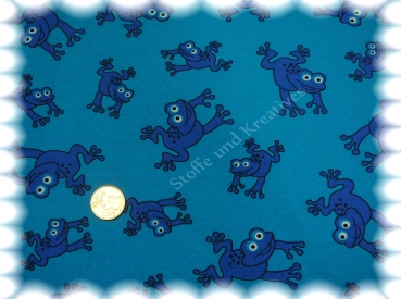 Jimmy Frog-Shirt Elastic-Jersey print turquoise 50 cm