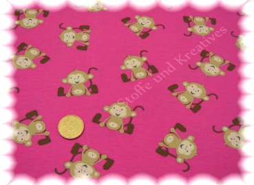 Monkeys Stretch Jersey dark pink 50 cm