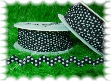 rick rack trim dots black