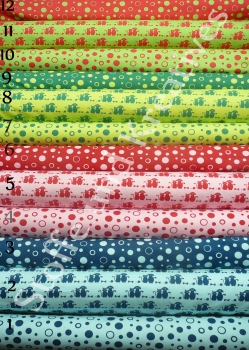 Dots and Circles Stretch Jersey red (hummer) green    Rest 65 cm reduced!!