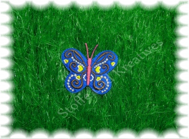 Schmetterling Bügelbild blau