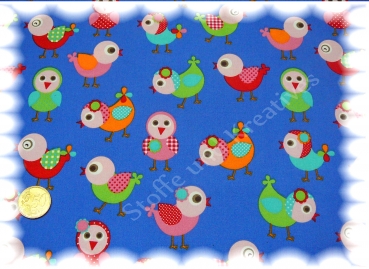 Sweet Birds cotton print birds blue 50 cm Stenzo