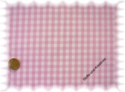 Vichy Karo xl  cotton print pink, white