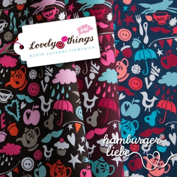 Lovely Things poplin brown Hamburger Liebe    Rest 37 cm reduced!!