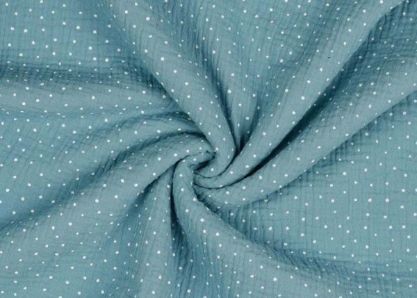 Musselin Mini dots aqua green Fabric for children Double Gauze